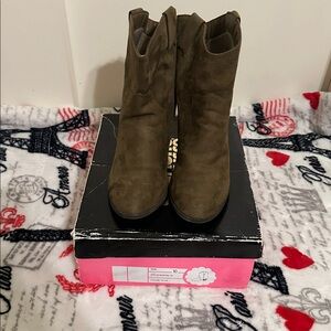 Charlotte Russe Olive Ankle Booties